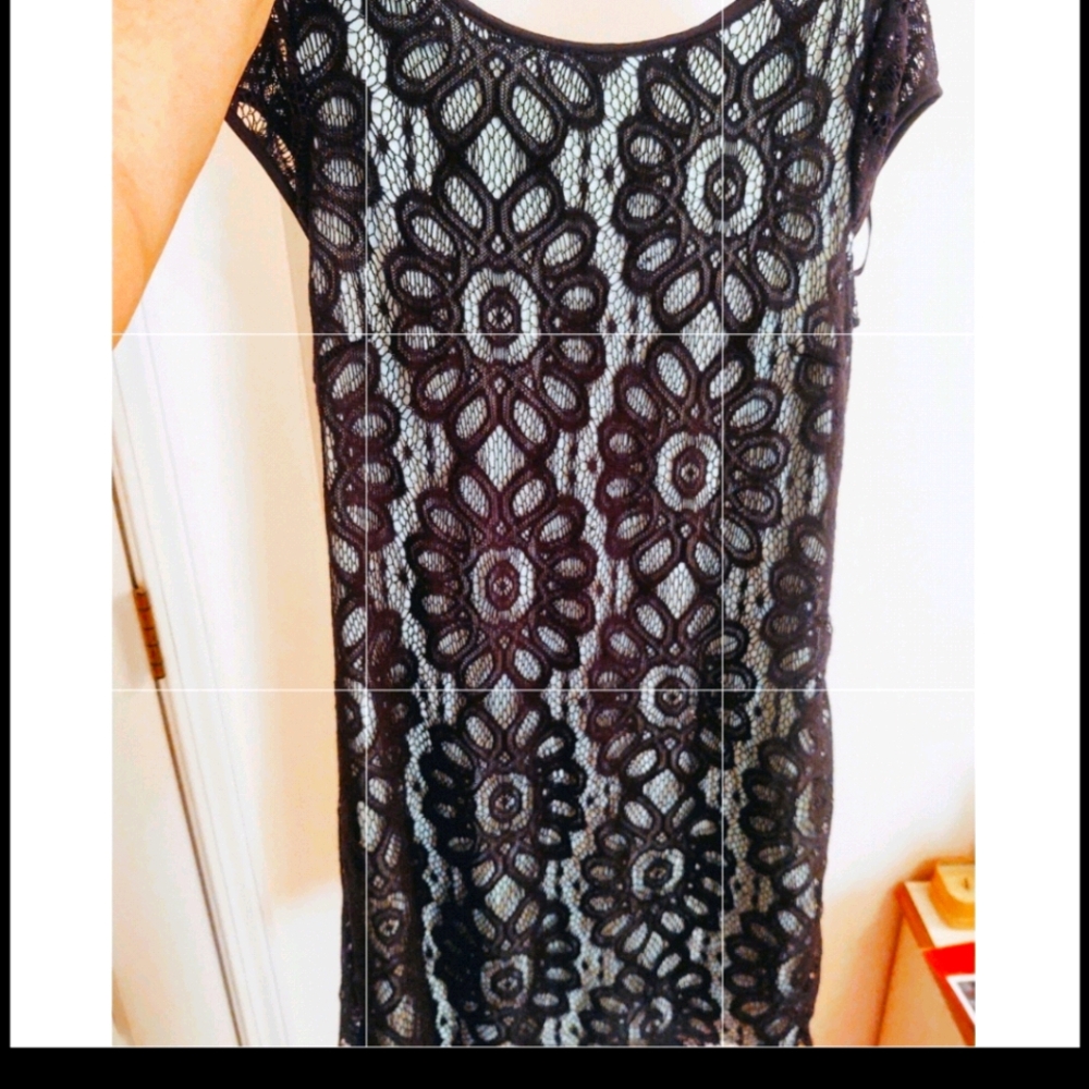 Beautiful lace black and light blue dress size 12
